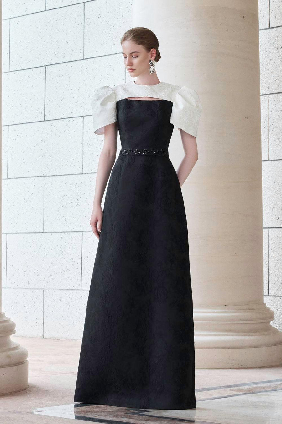 Ambrosia A-line Cut-Out Jacquard Floor Length Dress Gown Dress I.H.F Atelier