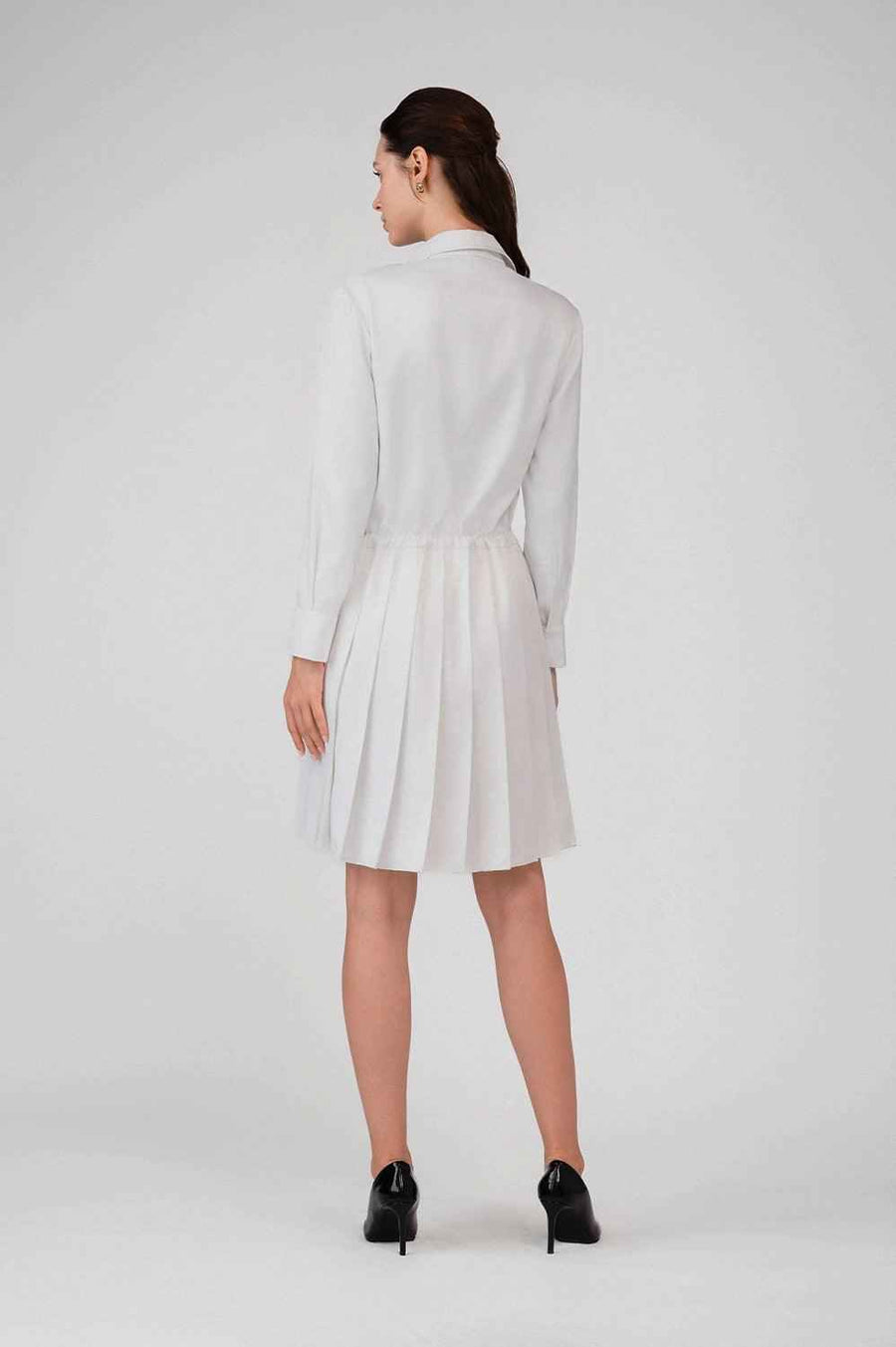 Anahi A-line Shirt Collar Woven Cotton Mini Dress