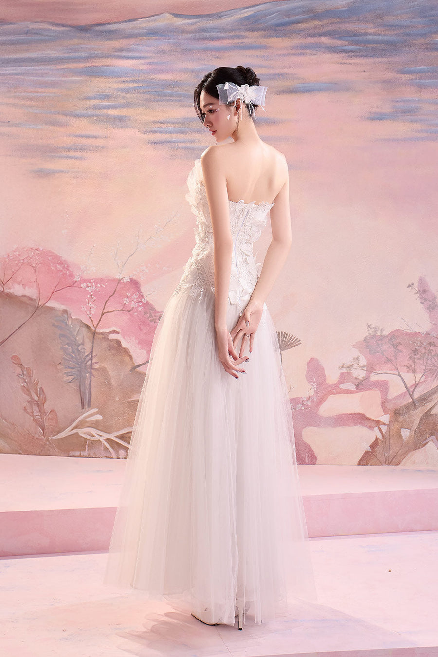 Dylan Drop Waist Gathered Polycotton Long Length Dress Gown Dress Angeletta
