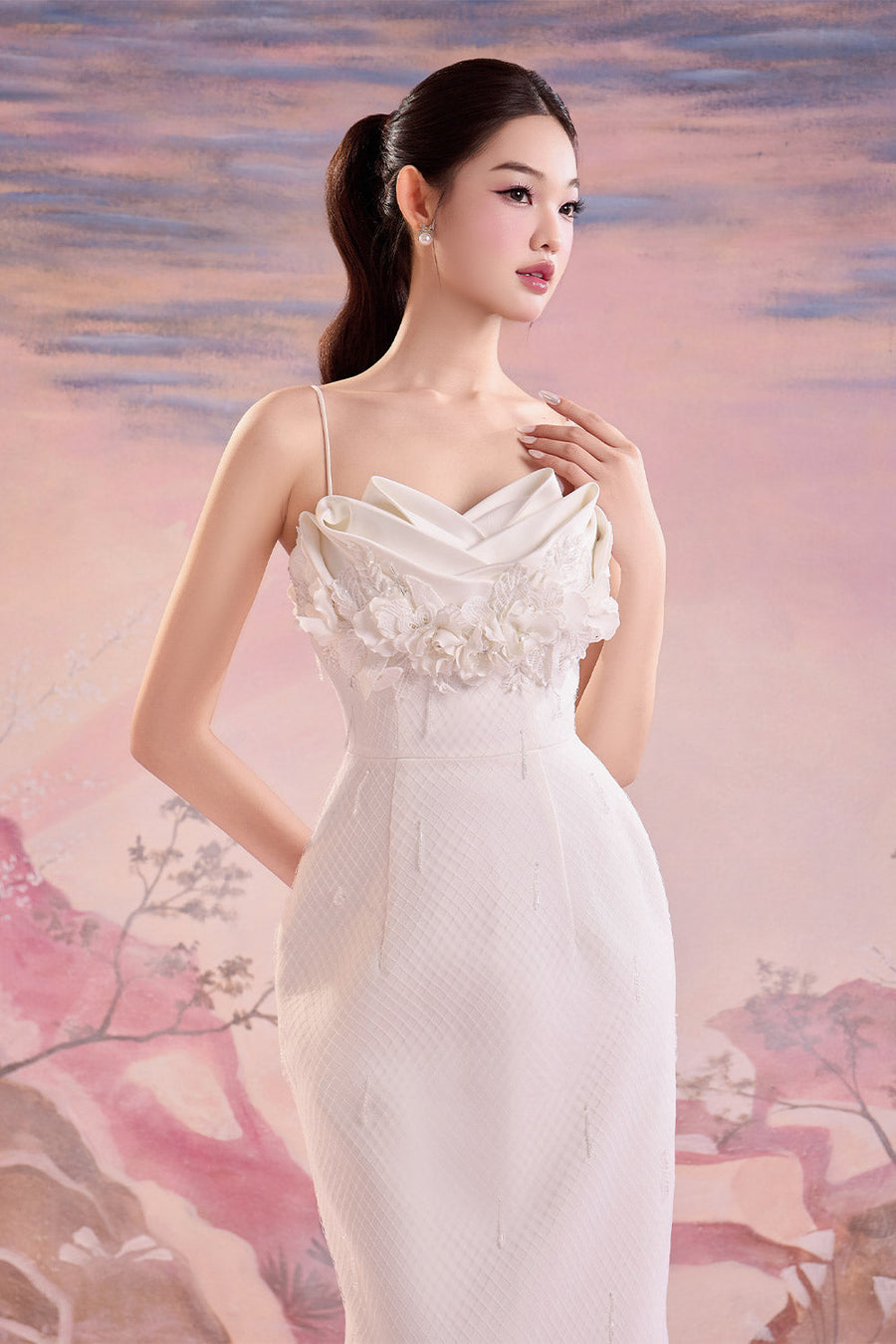 Jandi Pegged Floral Polycotton Midi Dress Midi Dress Angeletta