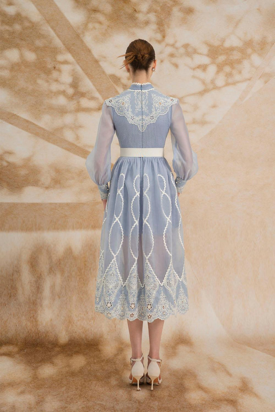 Angelica A-line High Neck Organza Midi Dress Midi Dress Rosee de Matin
