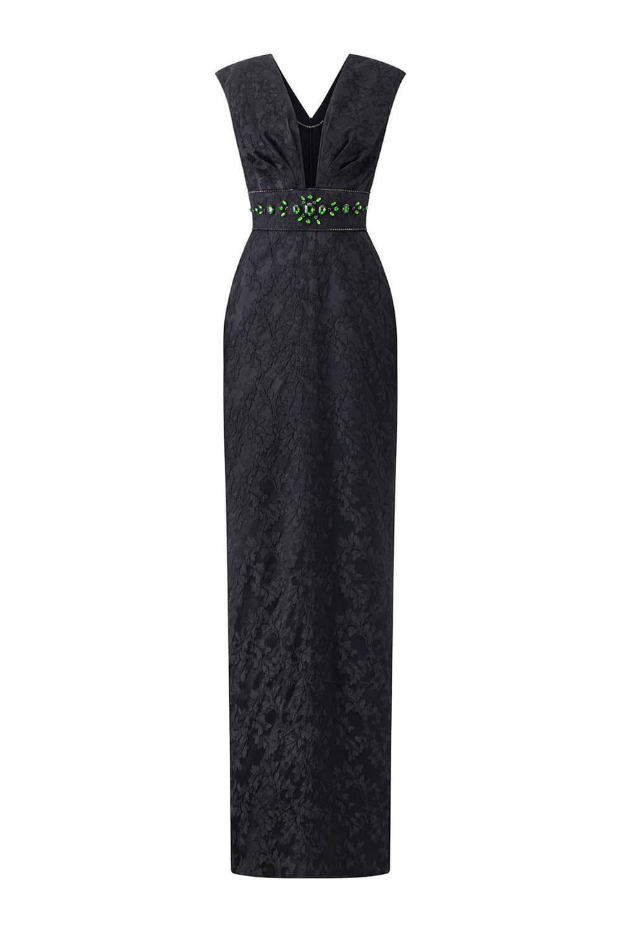 Animus Pegged Sleeveless Jacquard Floor Length Dress Gown Dress I.H.F Atelier