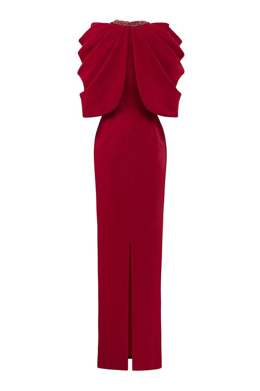 Aniyah Sheath Cape Shoulder Crepe Floor Length Dress Gown Dress I.H.F Atelier