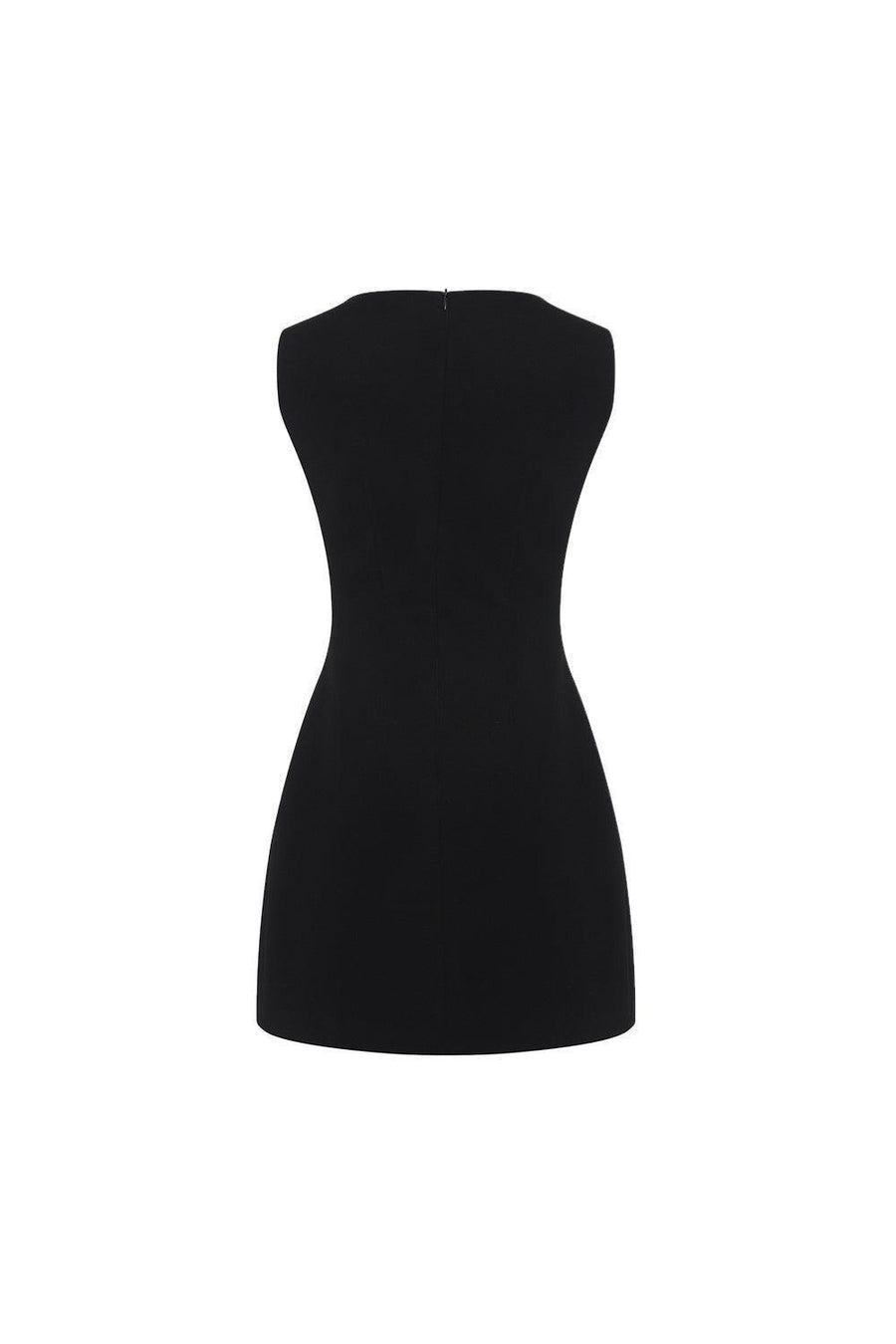 Araceli A-line Asymmetric Neck Crepe Mini Dress Mini Dress CEM