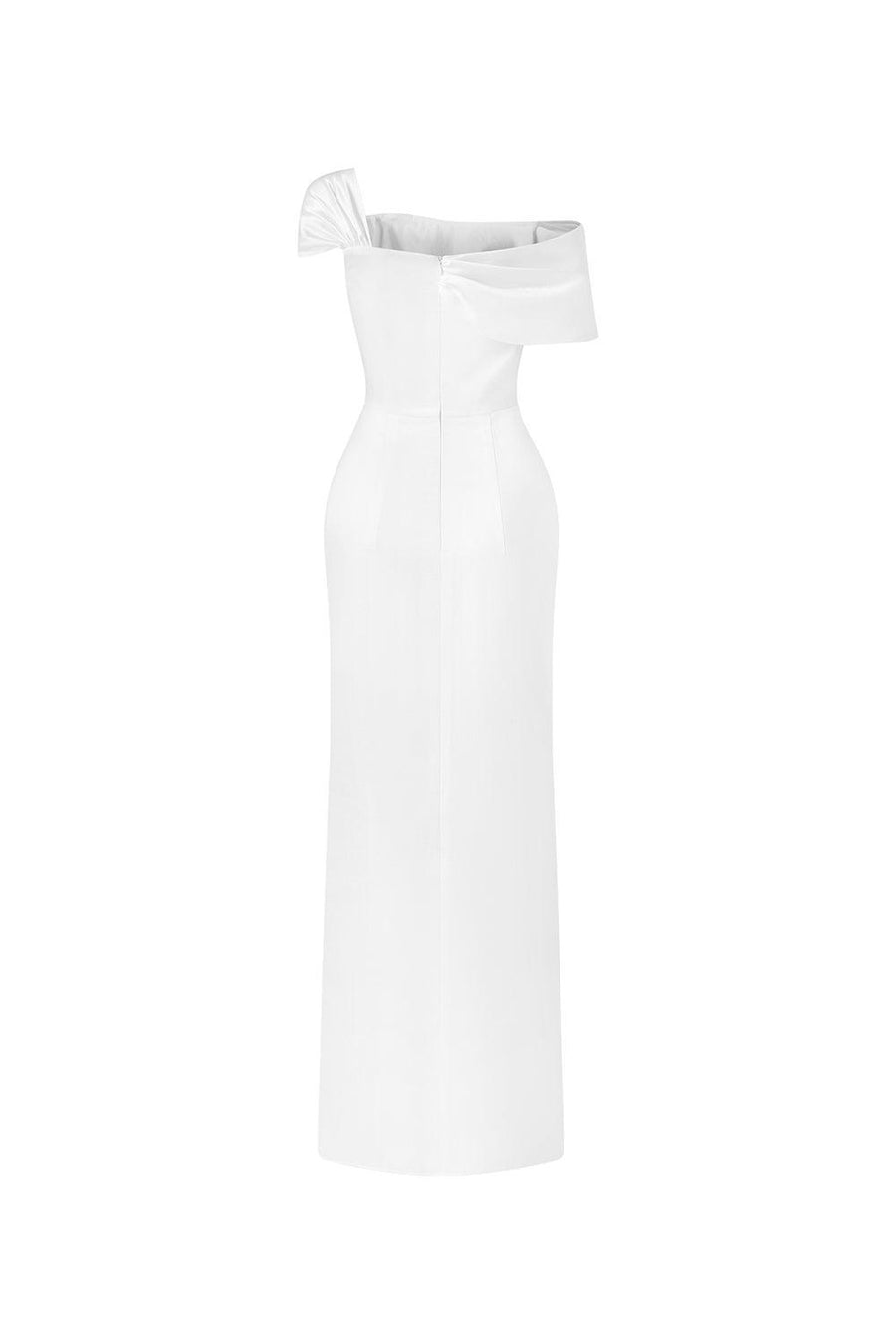 Ariadne Slit Asymmetric Neck Silk Ankle Length Dress Maxi Dress Calista de Minh Thanh