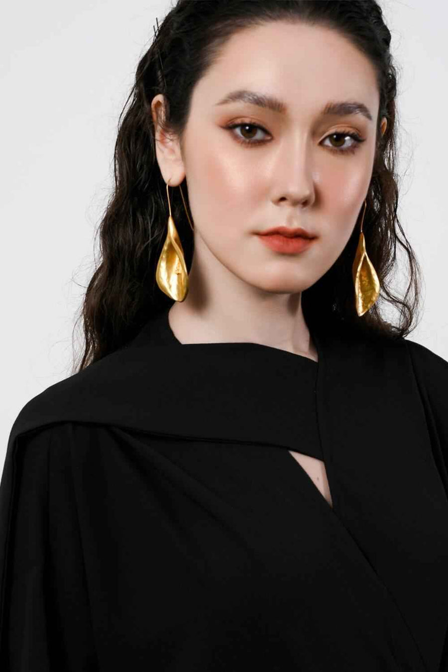 Ariel Asymmetric Short Sleeved Silk Midi Dress