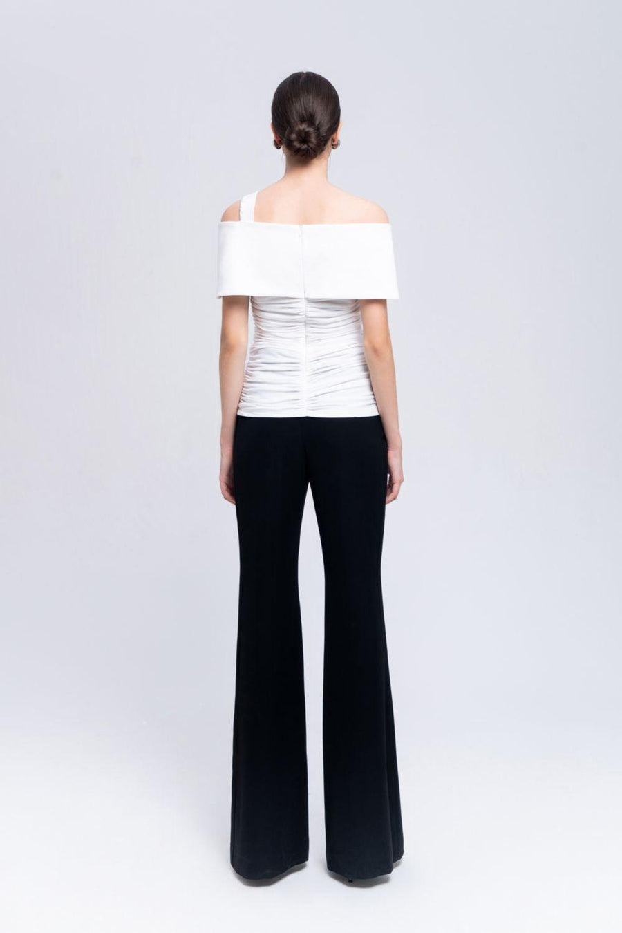 Ariel Gathered One Shoulder Cotton Spandex Top Shirt Eegen Studio