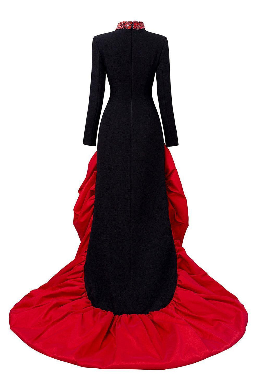 Ariya Asymmetric High Neck Scuba Extra Long Length Dress Gown Dress I.H.F Atelier