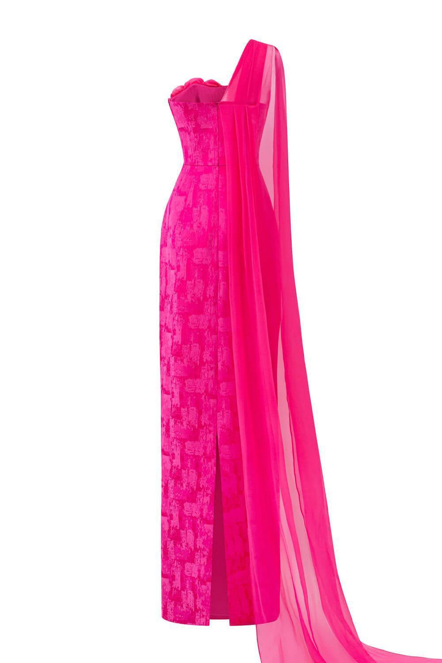Aspira Pegged One Shoulder Brocade Floor Length Dress Gown Dress I.H.F Atelier