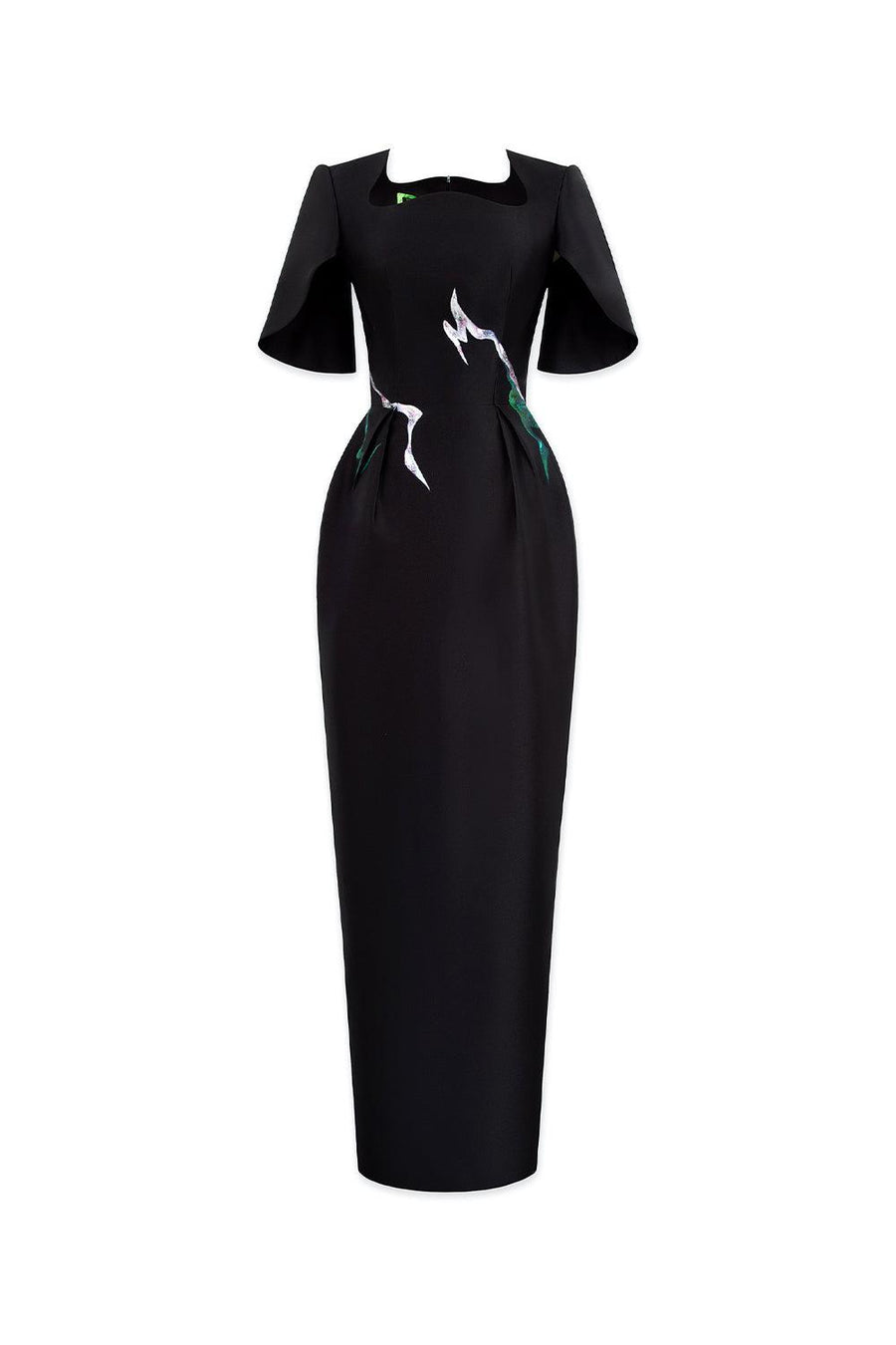 Aubrielle Pegged Slit Sleeved Zibeline Ankle Length Dress 1