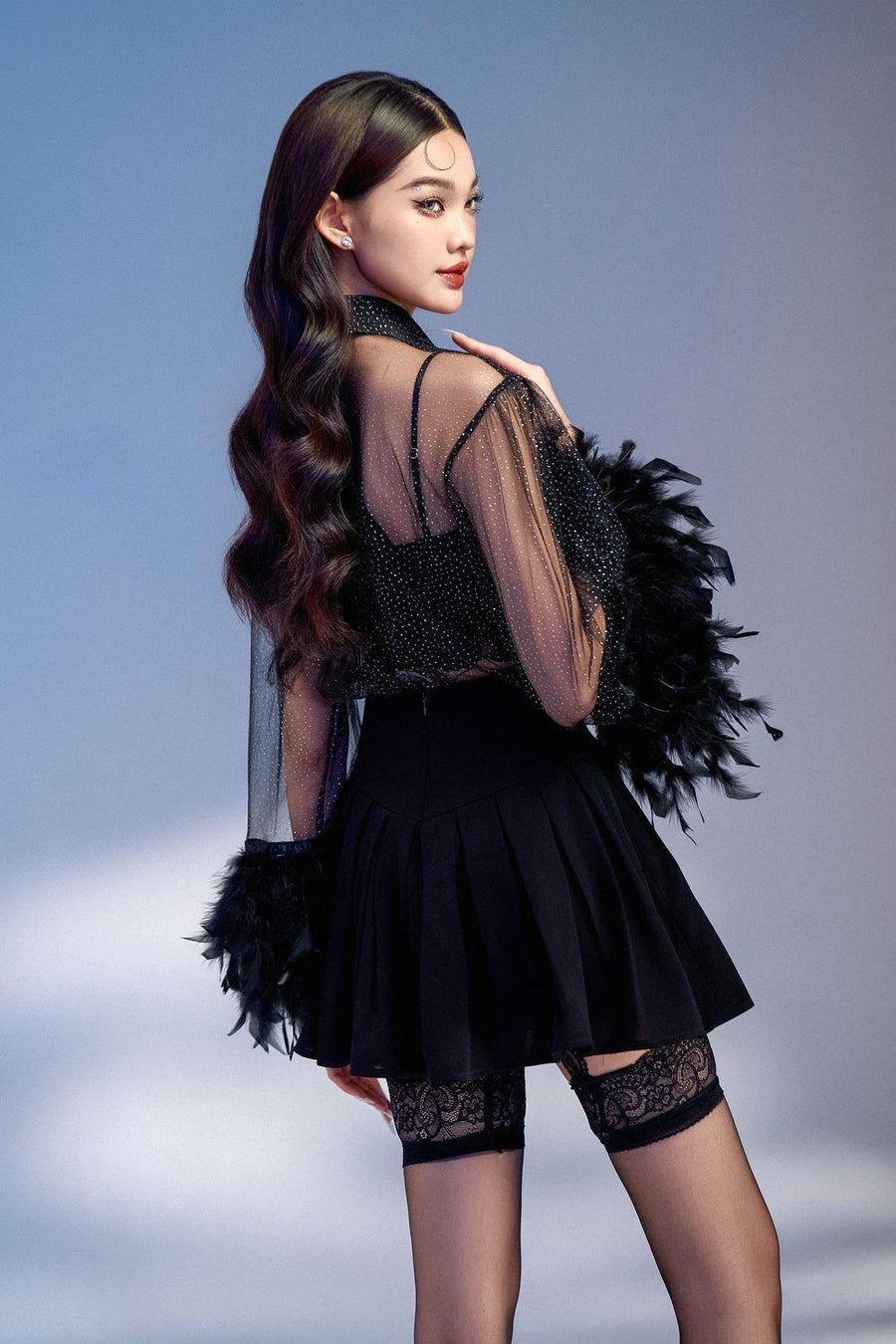 Aura Straight See-Through Mesh Shirt 5