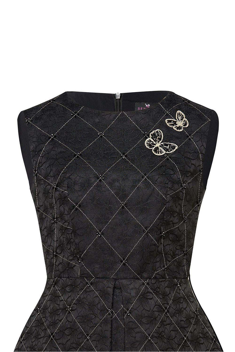 Aurora A-line Draped Brocade Midi Set 12