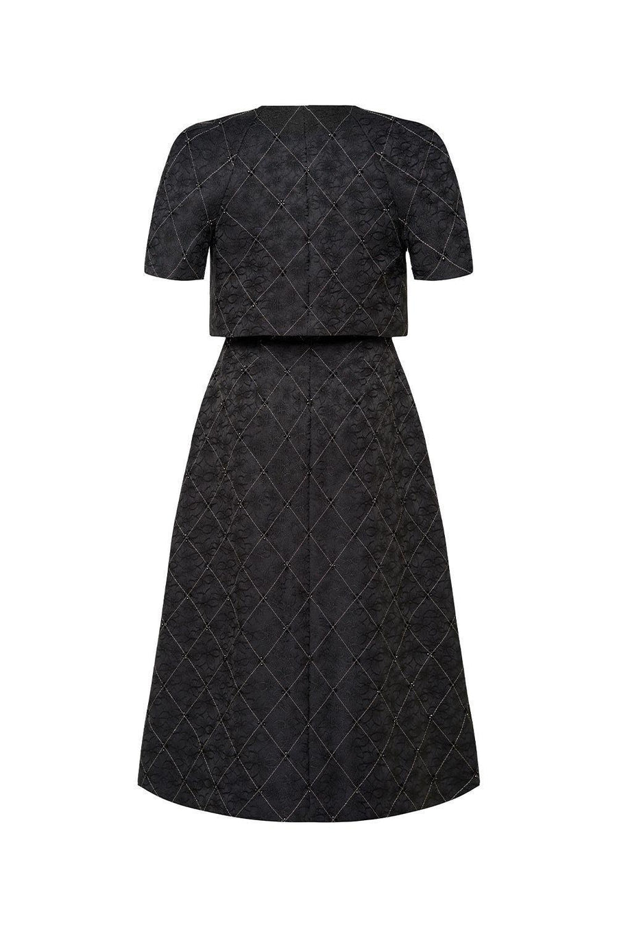 Aurora A-line Draped Brocade Midi Set 3