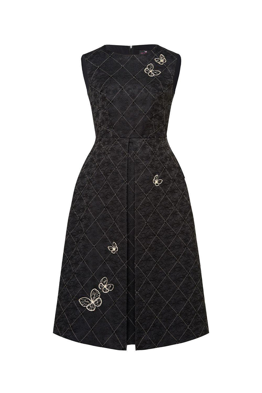 Aurora A-line Draped Brocade Midi Set 9