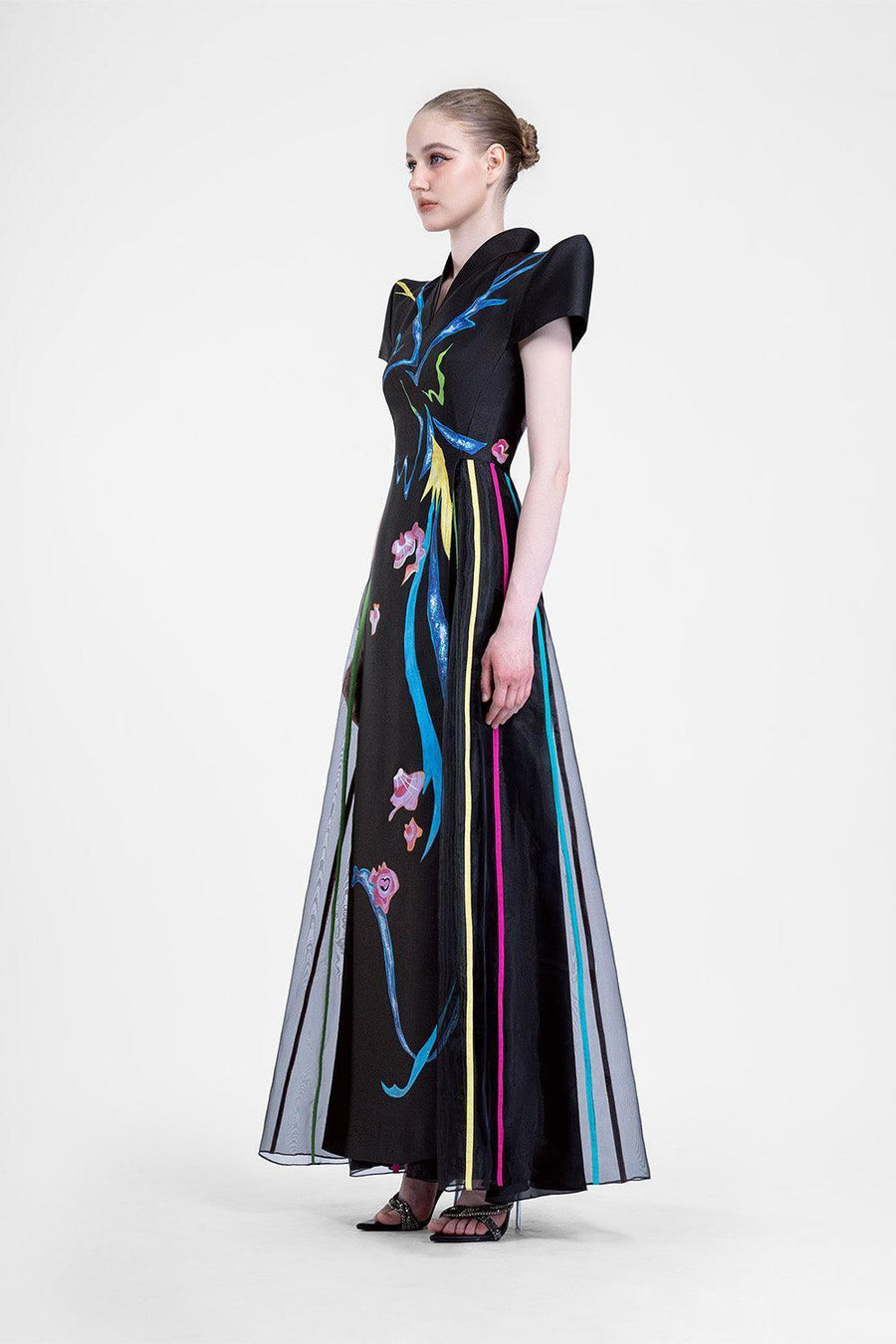 Azalea A-line V-Neck Zibeline Floor Length Dress 5