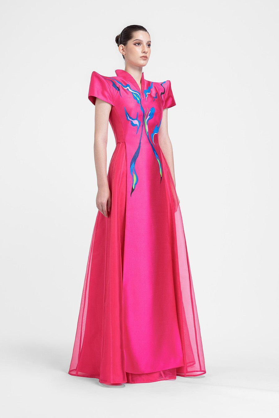 Azalea A-line V-Neck Zibeline Floor Length Dress 9