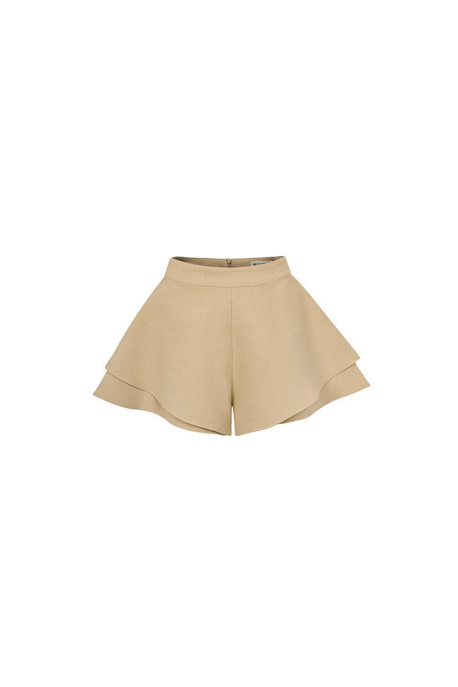 Bae Layered Flared Silk Linen Mini Shorts Shorts Sissy Nation
