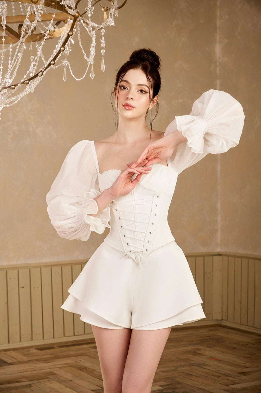 Bae Layered Flared Silk Linen Mini Shorts Shorts Sissy Nation