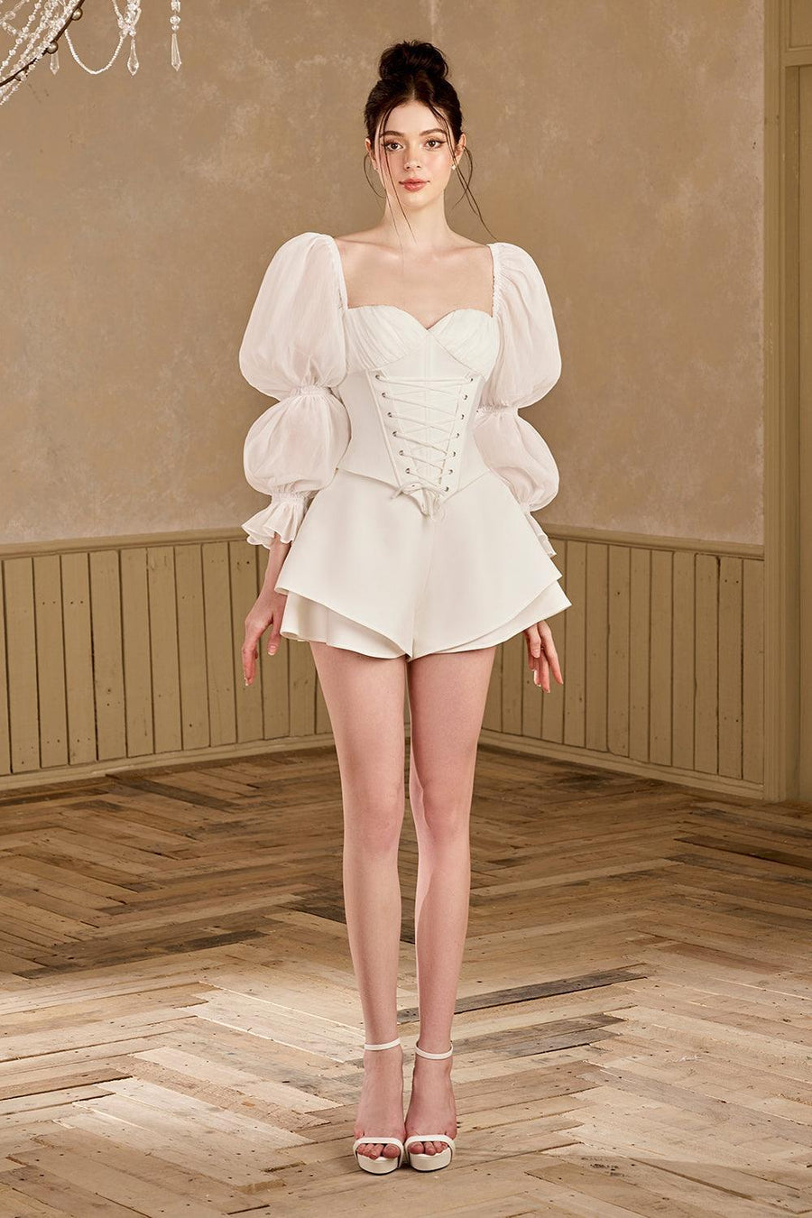Bae Layered Flared Silk Linen Mini Shorts Shorts Sissy Nation