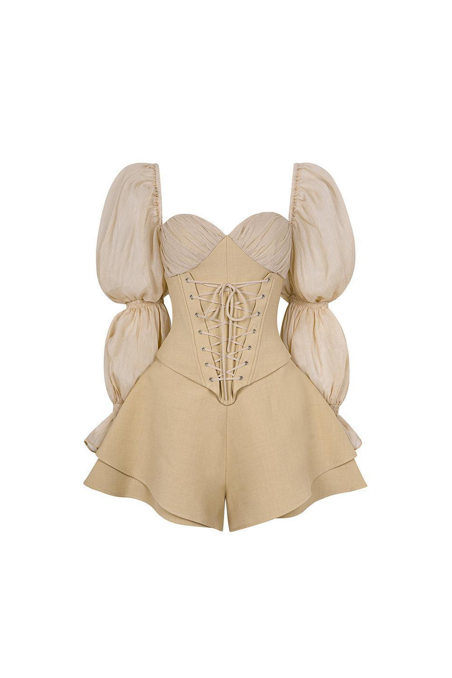 Bae Layered Flared Silk Linen Mini Shorts Shorts Sissy Nation