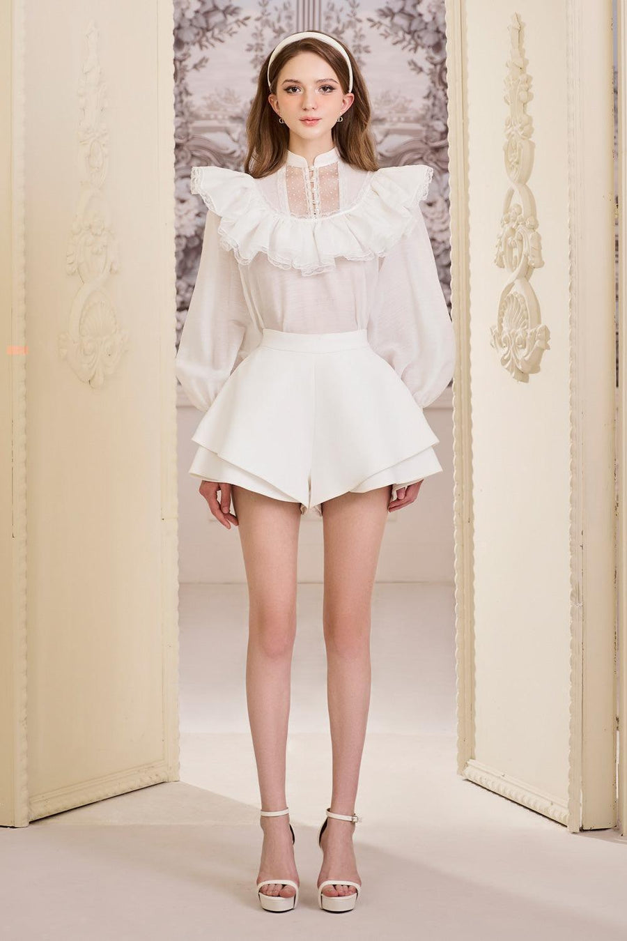 Bae Layered Flared Silk Linen Mini Shorts Shorts Sissy Nation
