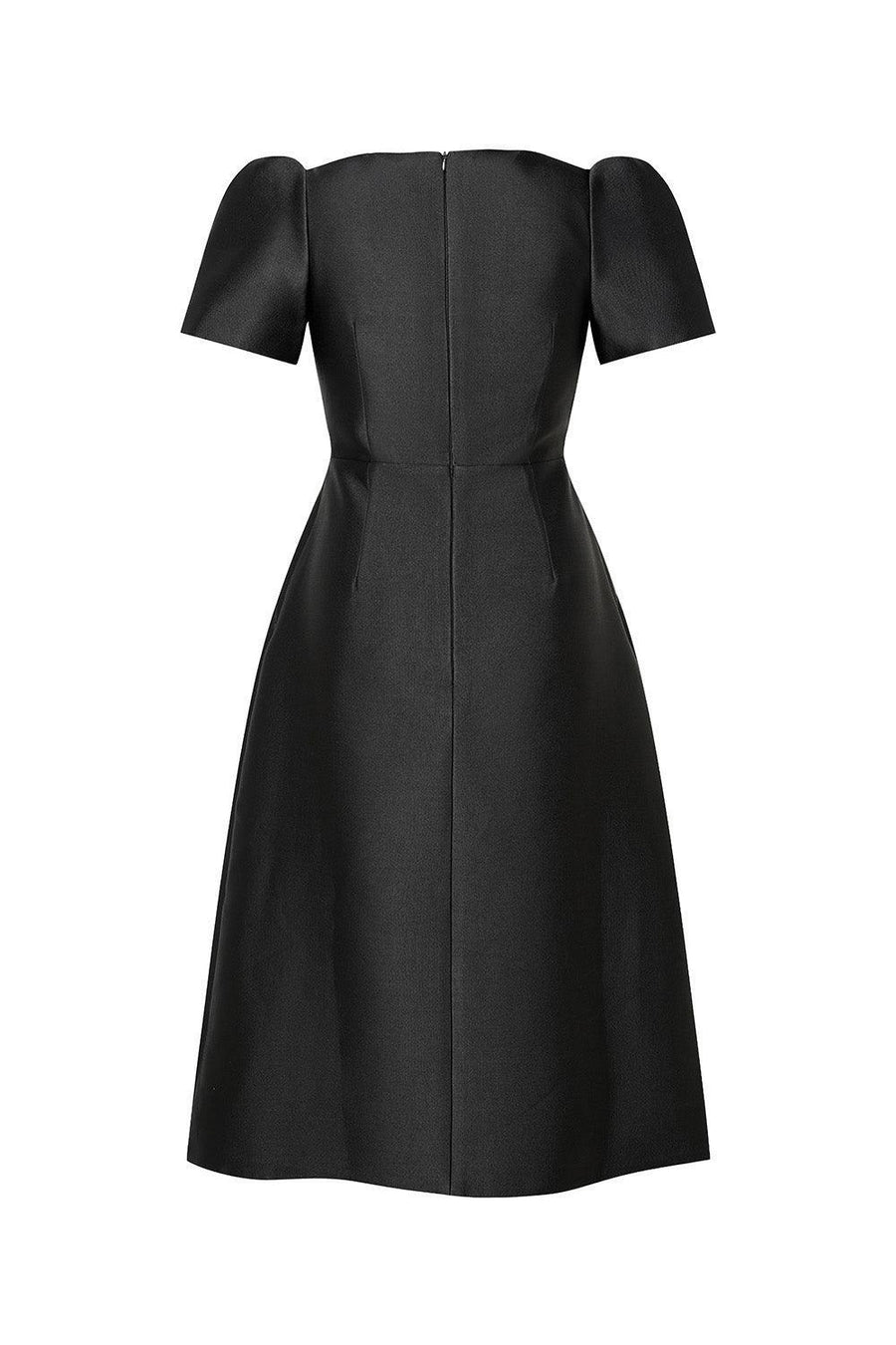 Bautista A-line V-Neck Taffeta Midi Dress Midi Dress IVY moda