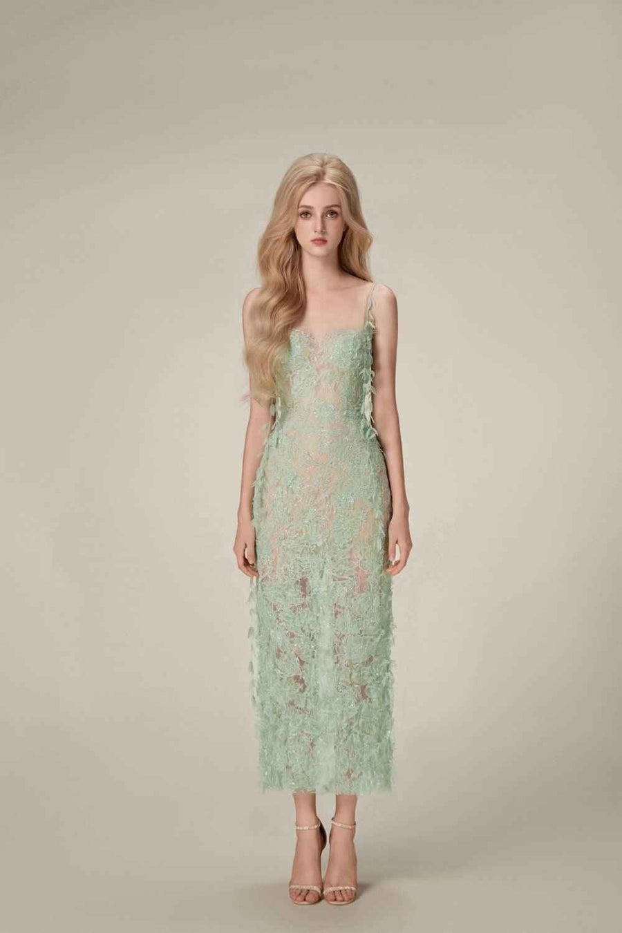Bead Lace Pencil Dress