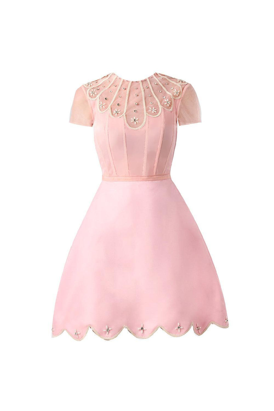 Beasley A-line Short Sleeved Taffeta Mini Dress 1