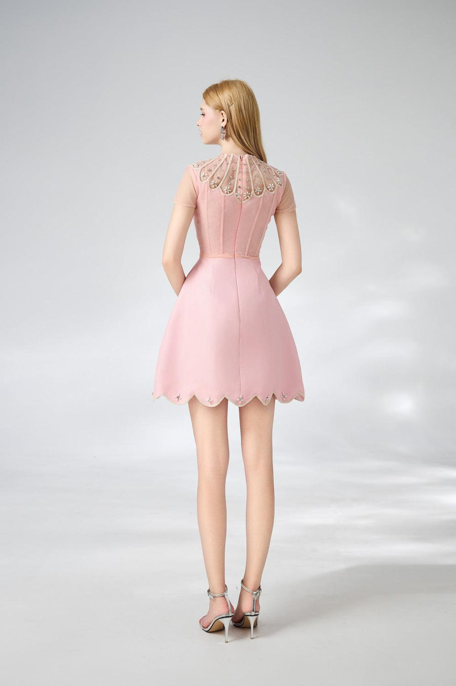 Beasley A-line Short Sleeved Taffeta Mini Dress 5