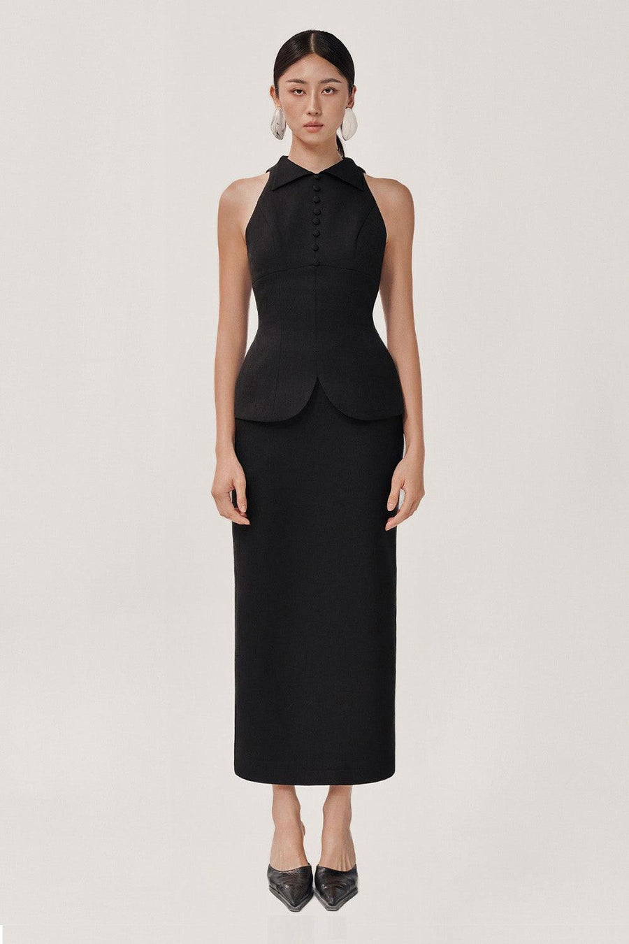 Beloved Straight Back Slit Velvet Burlap Ankle Length Skirt Skirt FAIR LADY