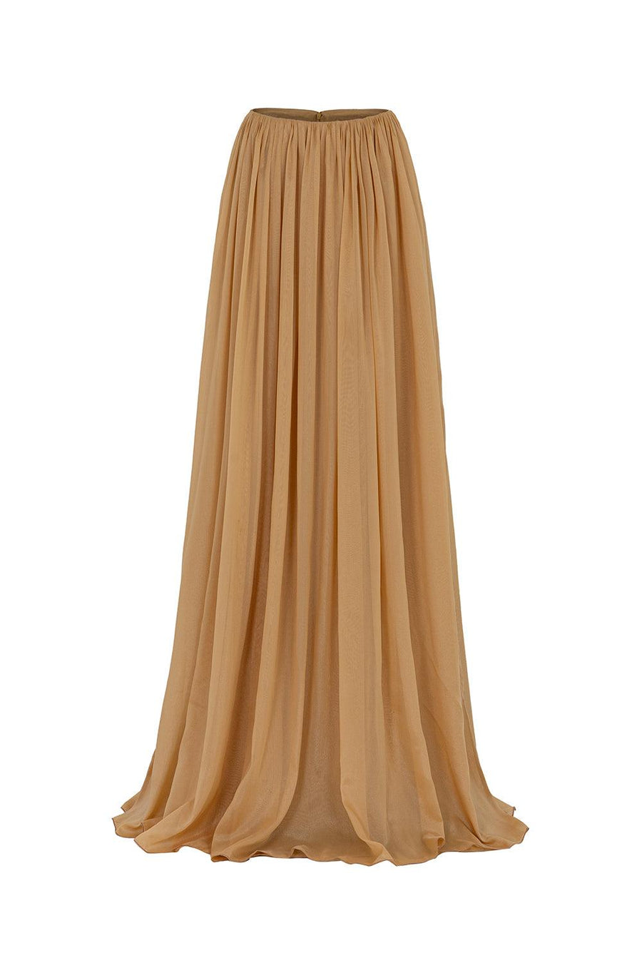 Betty Gathered Draped Chiffon Floor Length Skirt 1