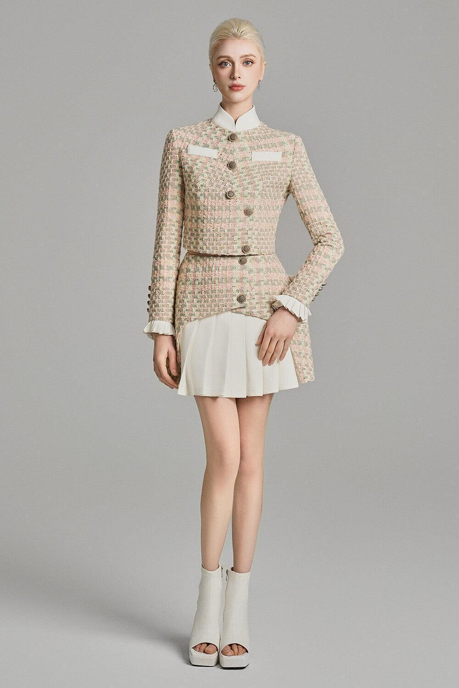 Bexley A-line Pleated Tweed Mini Skirt Skirt Cordia