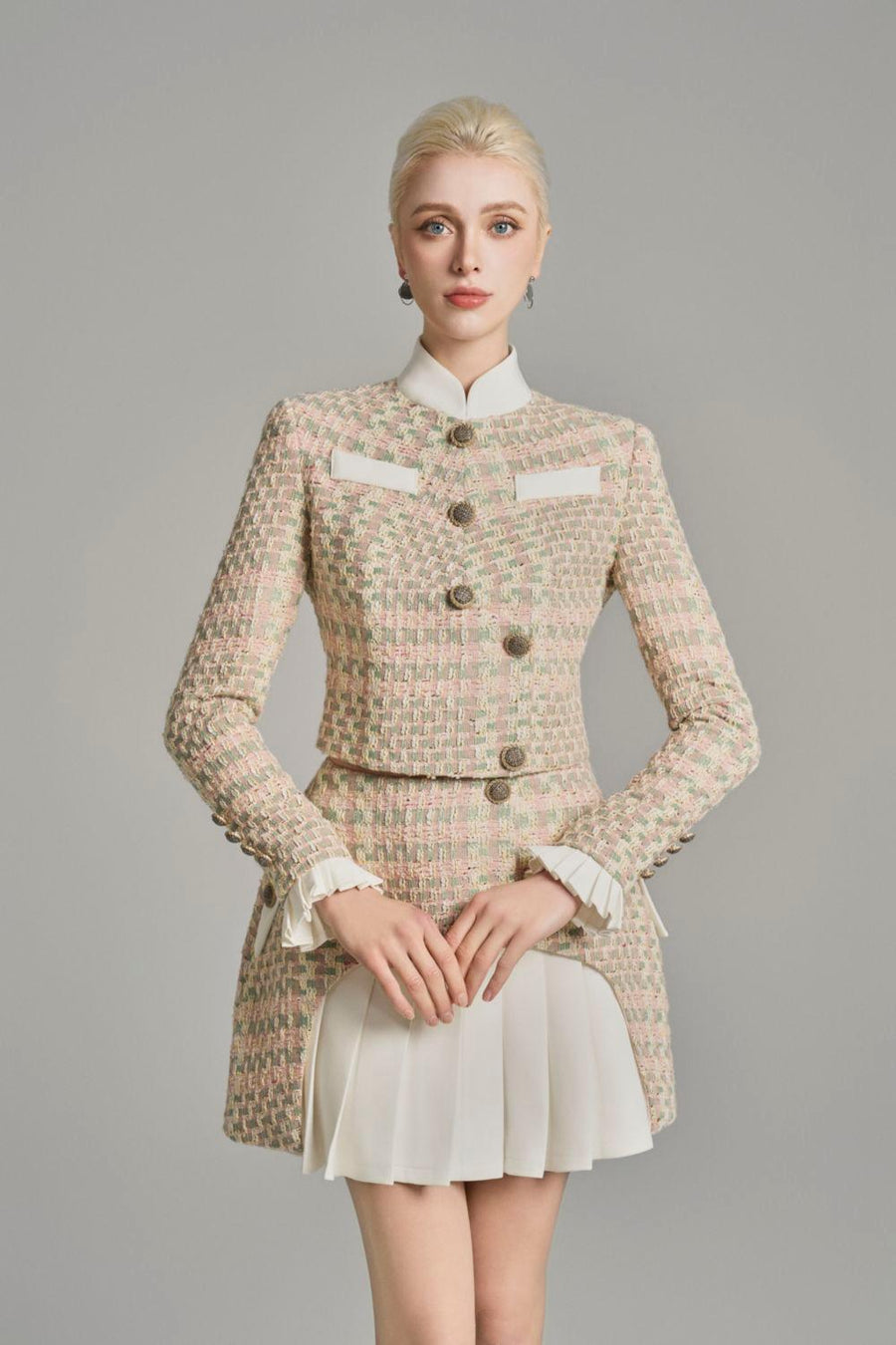 Bexley A-line Pleated Tweed Mini Skirt Skirt Cordia