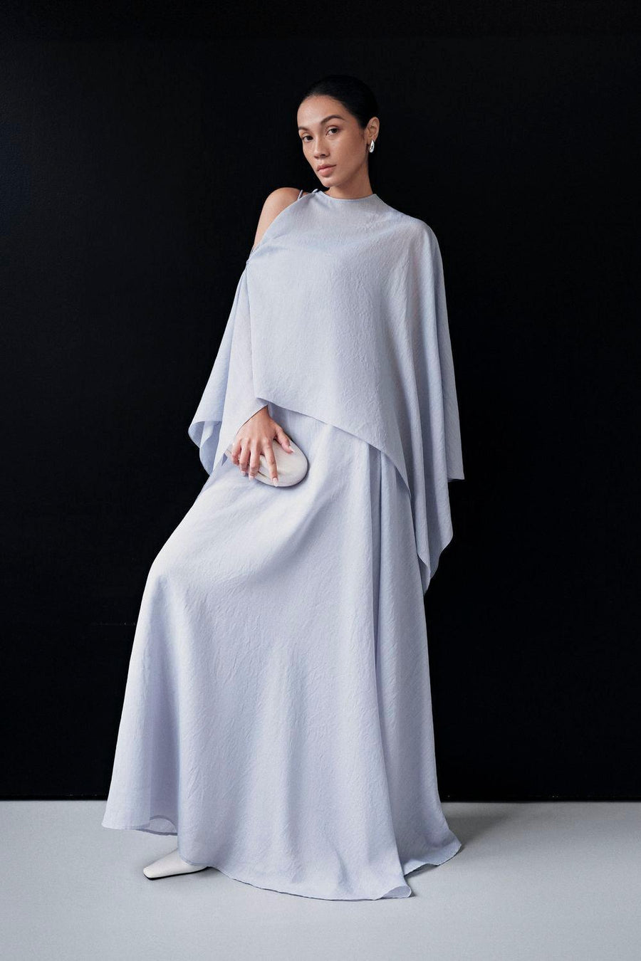 Bich Tuyen A-line Spaghetti Strap Silk Organza Floor Length Dress 17