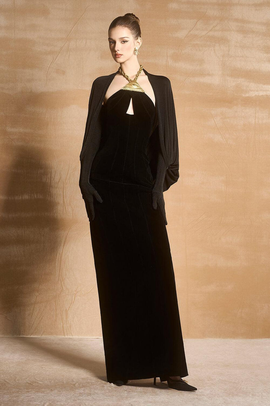 Bisaria Halter Cut-Out Velvet Floor Length Dress Maxi Dress Maison des Copains