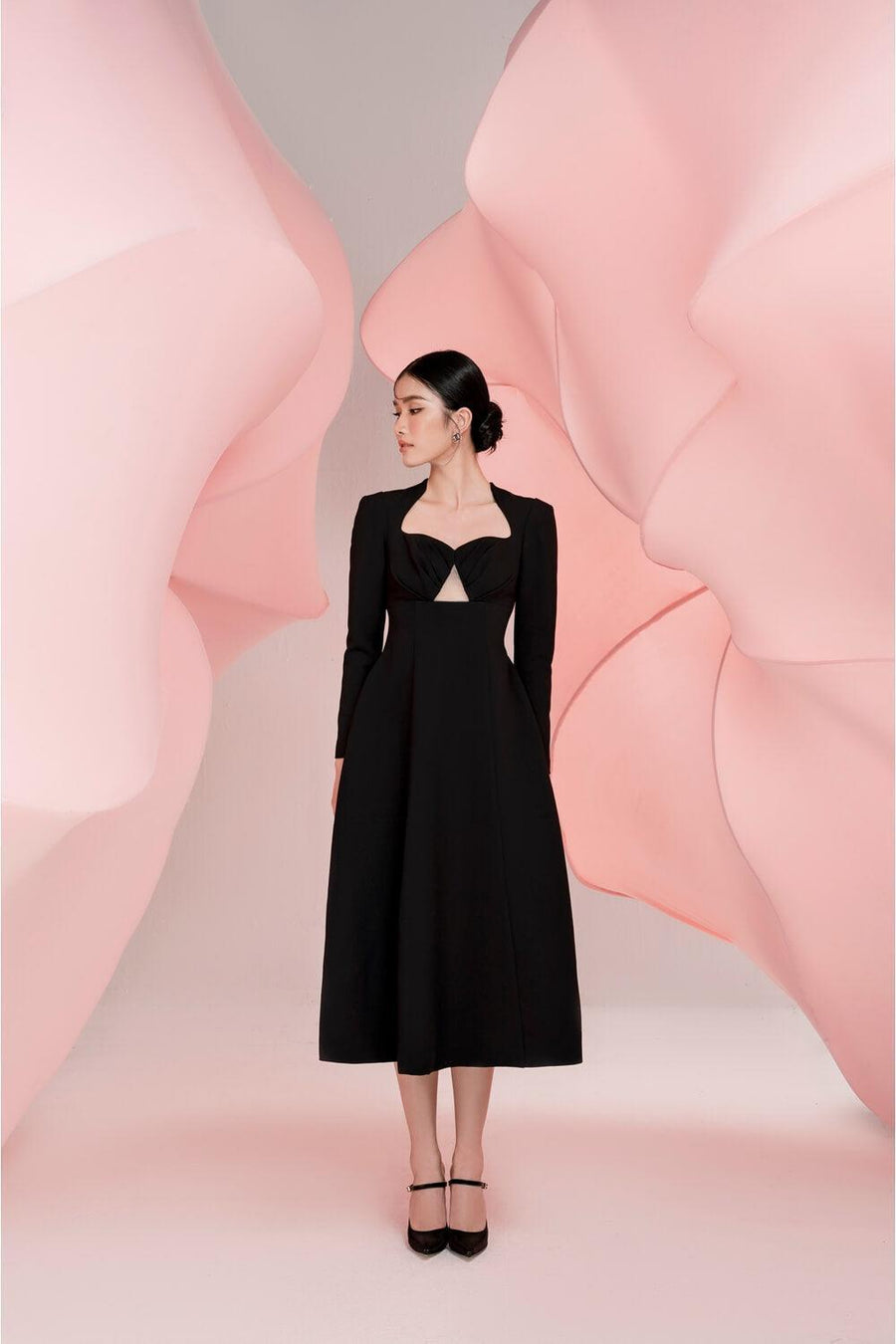 Blair Fit and Flare Chest Cup Cotton Spandex Midi Dress Midi Dress Larmes
