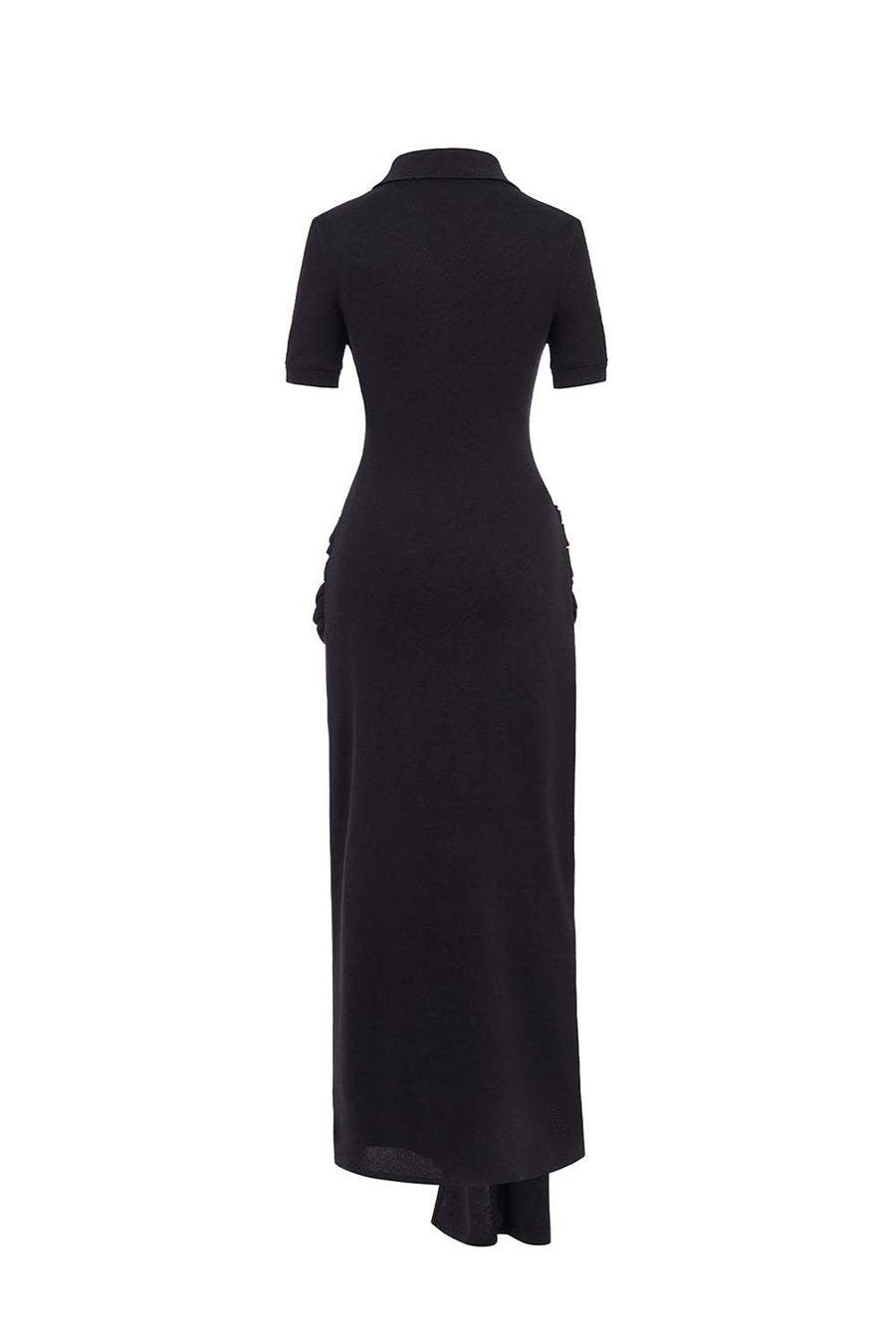 Blanc Sarong V-Neck Spandex Ankle Length Dress Maxi Dress LaLING