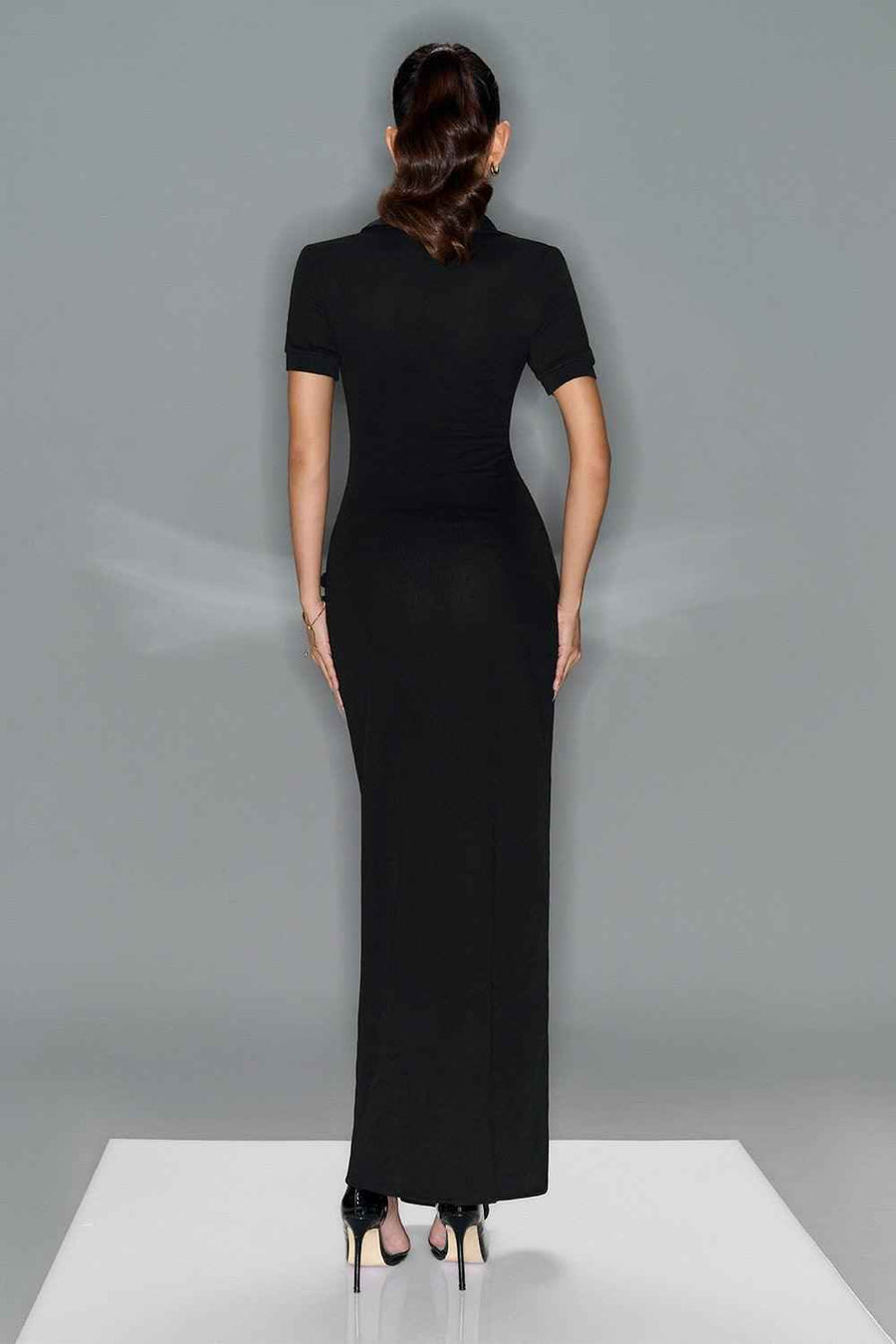 Blanc Sarong V-Neck Spandex Ankle Length Dress Maxi Dress LaLING