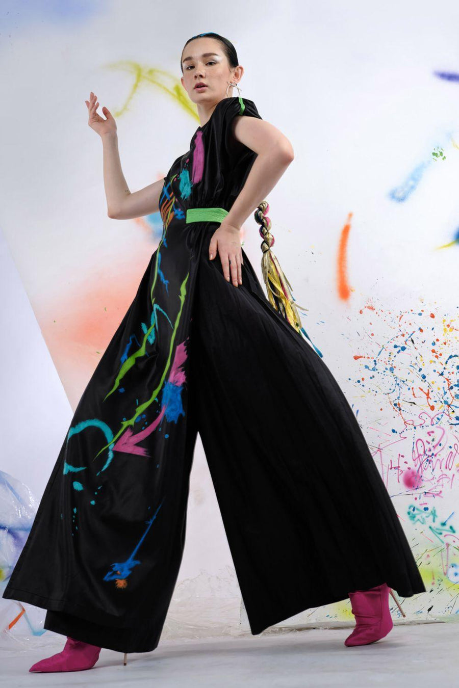 Brilliant A-line Curved Neck Duchess Satin Ao Dai 7