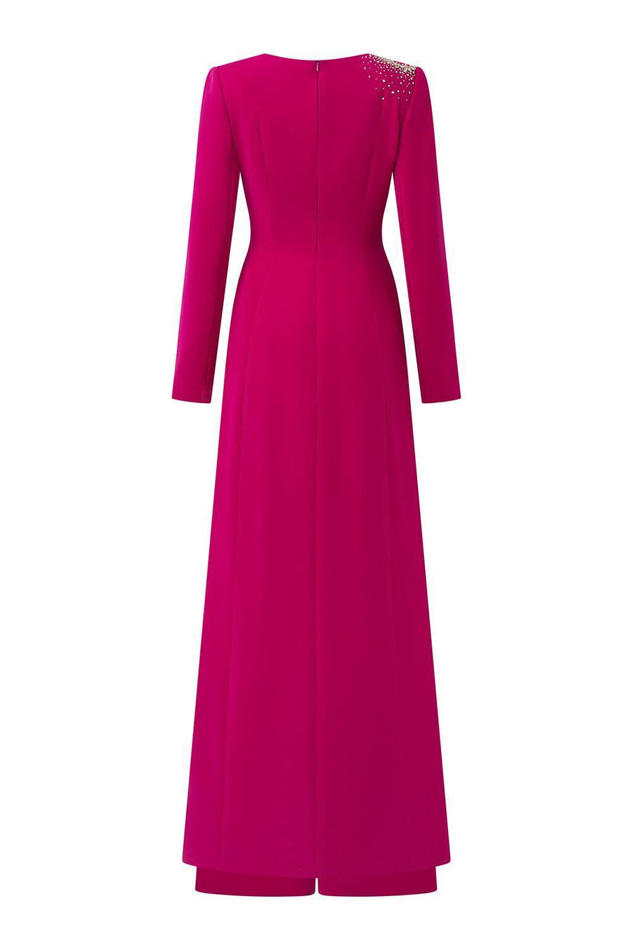 Brillz A-line Square Shoulder Velvet Satin Floor Length Ao Dai Set 5