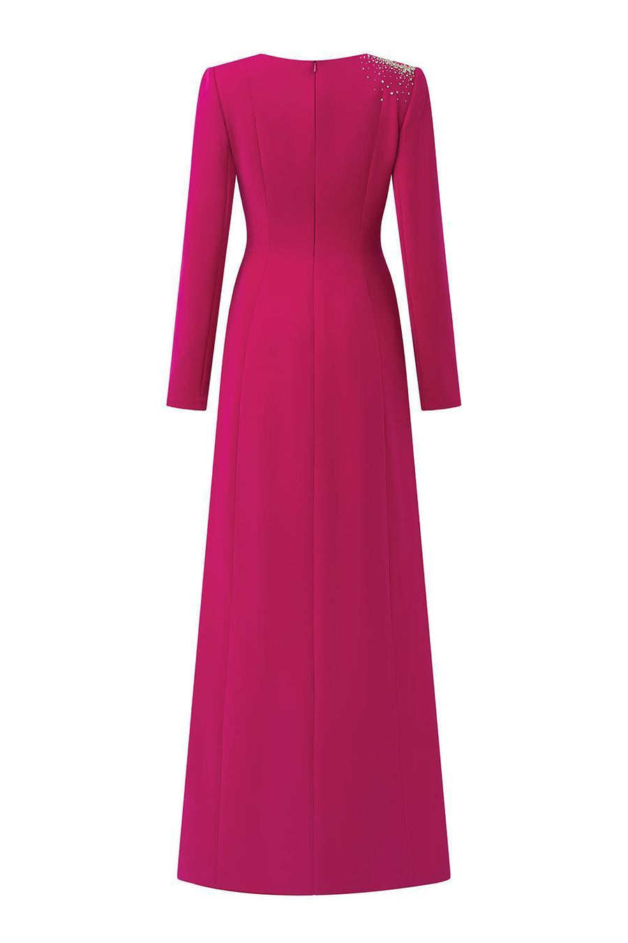 Brillz A-line Square Shoulder Velvet Satin Maxi Dress 5