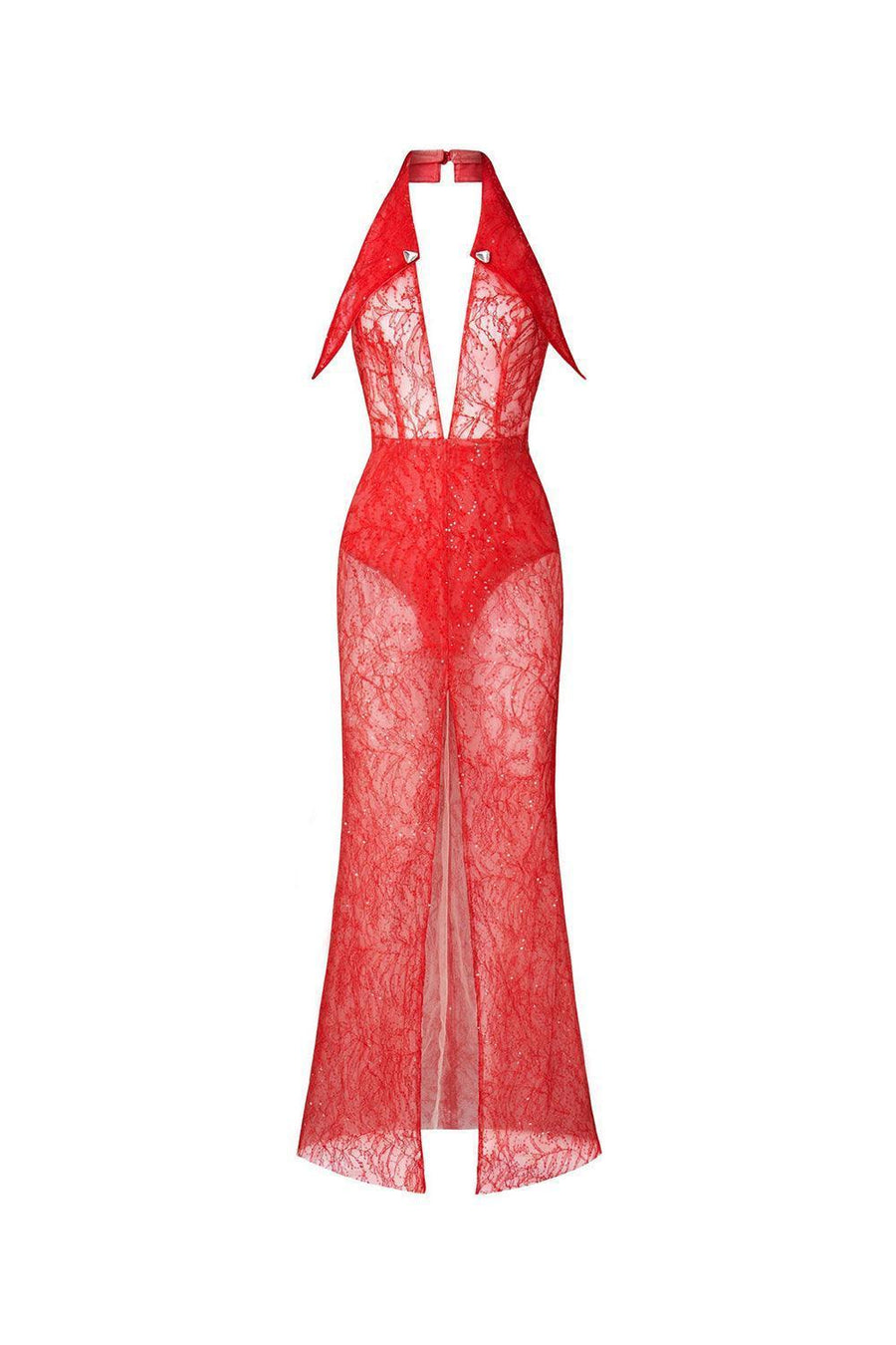 Butterfly Halter V-Neck Lace Maxi Dress Maxi Dress LASSY
