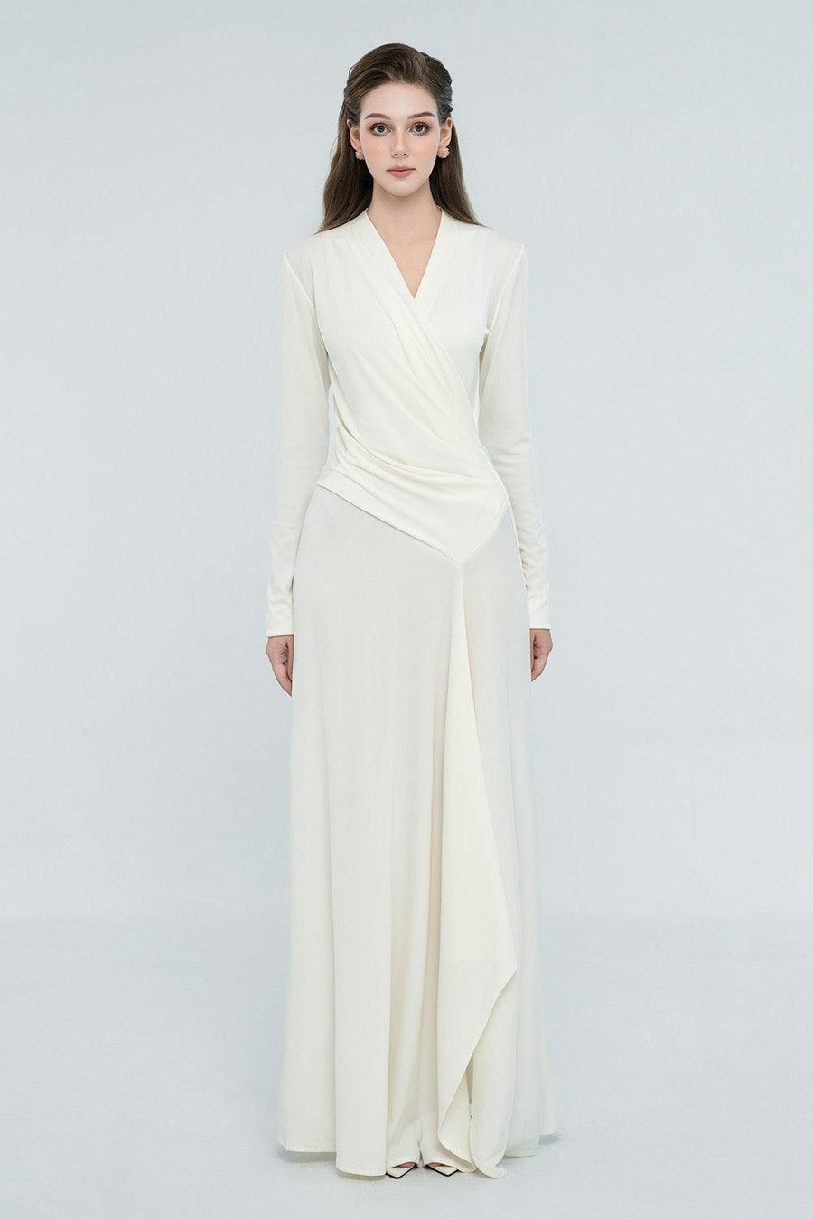 Cali Crossover Asymmetric Spandex Maxi Dress Maxi Dress Cordia