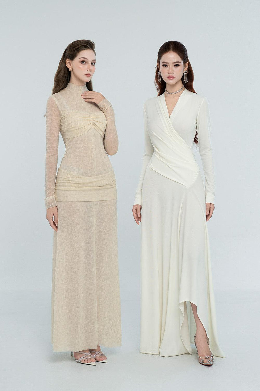 Cali Crossover Asymmetric Spandex Maxi Dress Maxi Dress Cordia