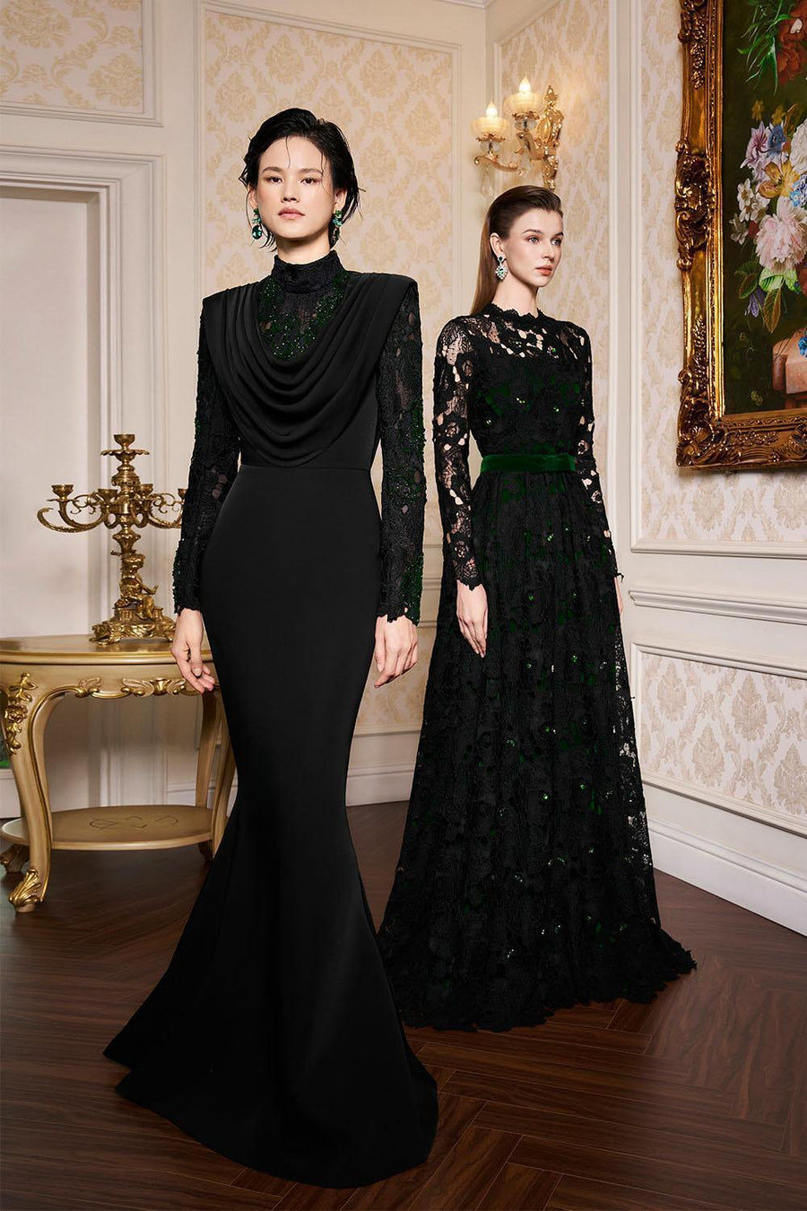 Cameron Mermaid High Neck Crepe Floor Length Dress Gown Dress I.H.F Atelier