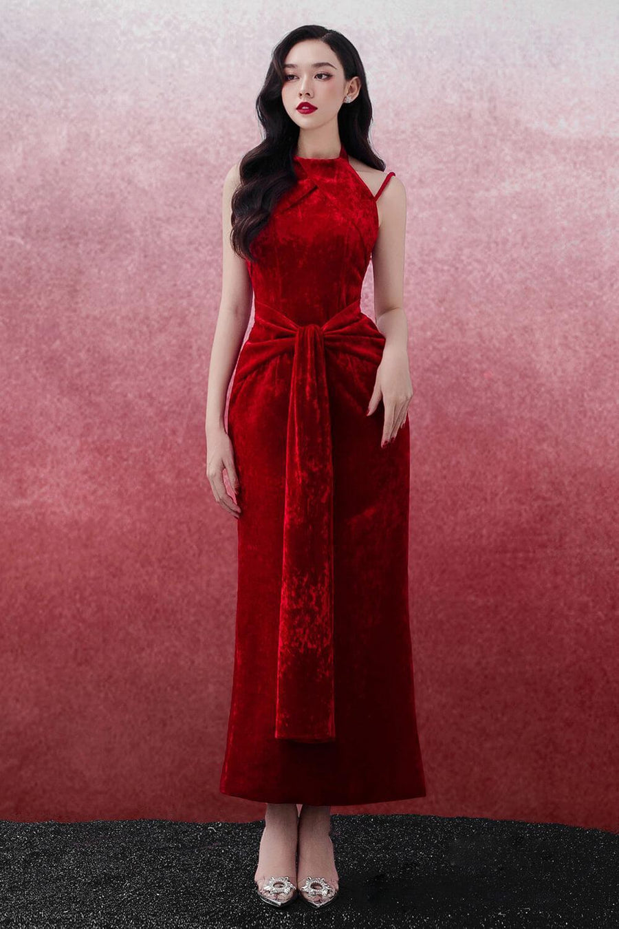 Canes Sheath Sleeveless Velvet Midi Dress Midi Dress Delicate