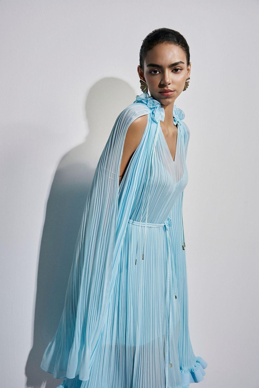 Carnation Drop Waist V-Neck Chiffon Midi Dress Midi Dress Maison des Copains