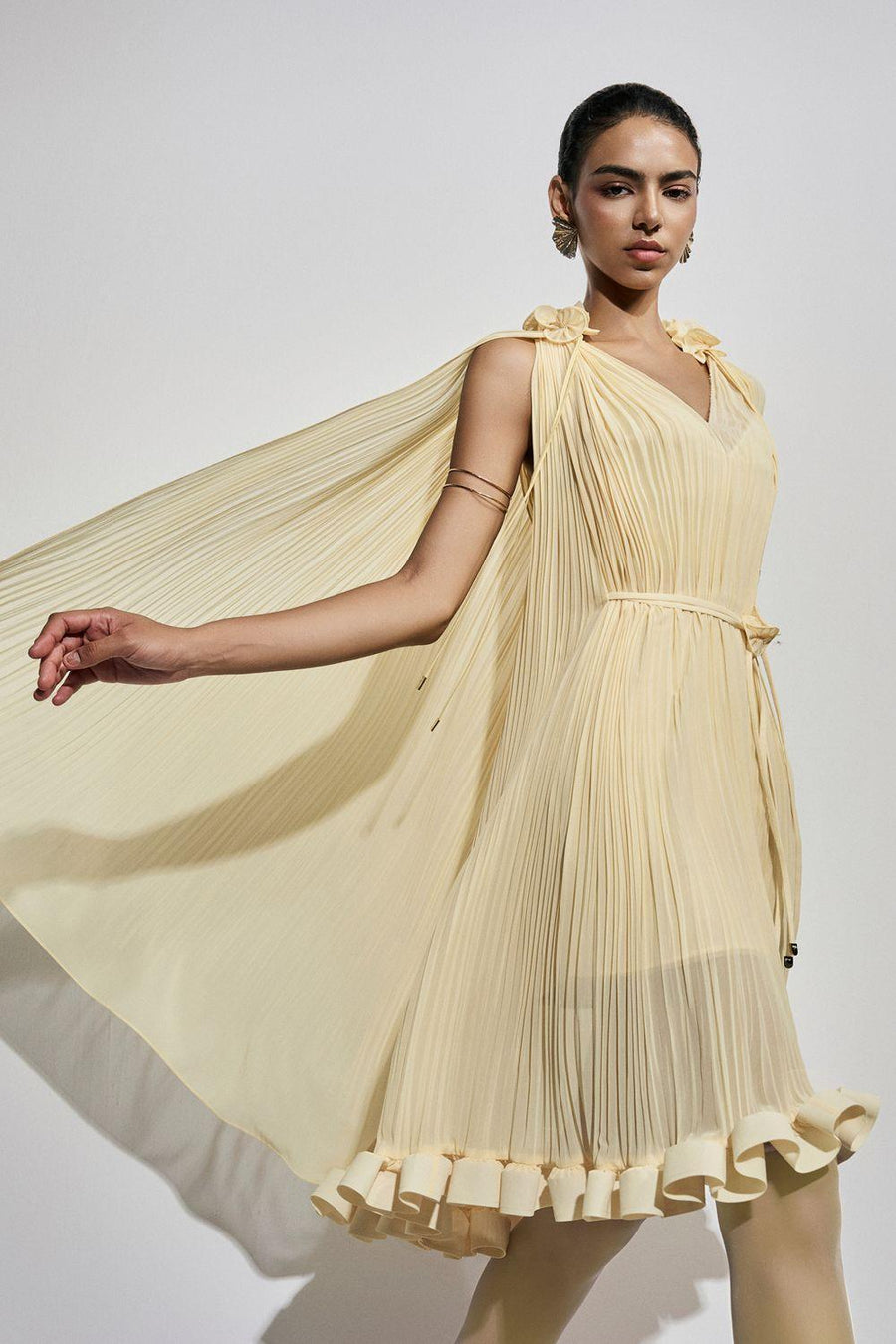 Carnation Drop Waist V-Neck Chiffon Midi Dress Midi Dress Maison des Copains