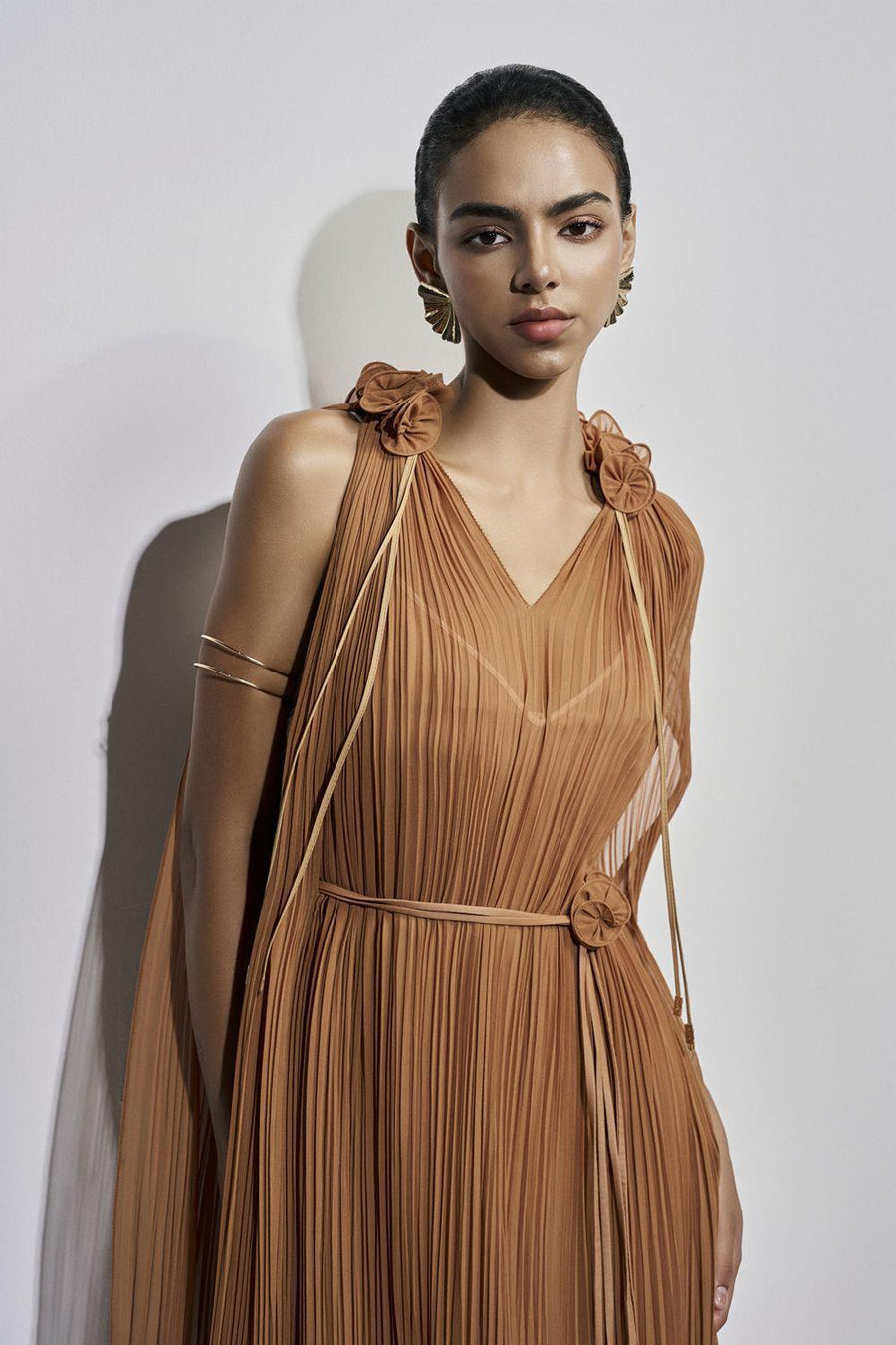 Carnation Drop Waist V-Neck Chiffon Midi Dress Midi Dress Maison des Copains