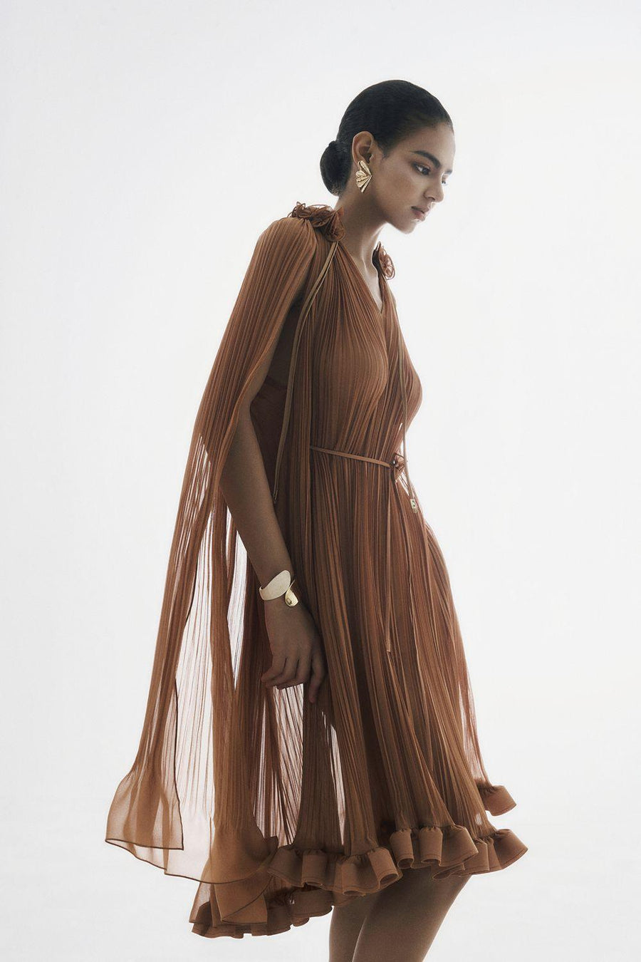 Carnation Drop Waist V-Neck Chiffon Midi Dress Midi Dress Maison des Copains
